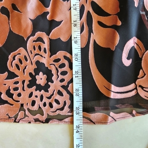 ALEX EVENINGS Womens Pink Black Floral Jacquard Top Sheer Cardigan Set Size L - Picture 12 of 14